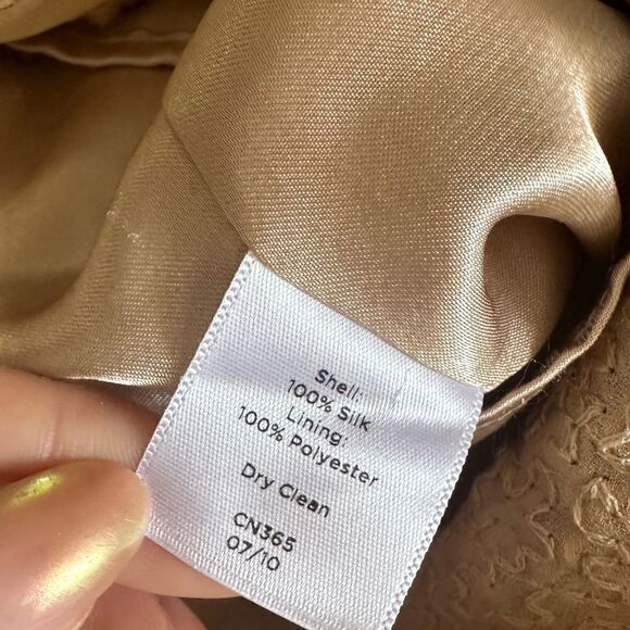 Talbots 100% Silk Champagne Sequined Embellished Dress Size 6 - Picture 13 of 13